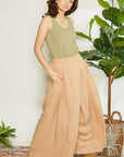 Tan Mittoshop Wrap Pleating Detail Wide Leg Pants