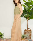 Light Gray Mittoshop Wrap Pleating Detail Wide Leg Pants