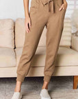 Tan RISEN High Rise Relaxed Joggers