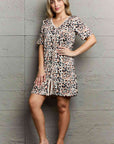 Rosy Brown MOON NITE Quilted Quivers Button Down Sleepwear Dress