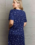 Dark Gray MOON NITE Quilted Quivers Button Down Sleepwear Dress