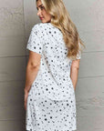 Gray MOON NITE Quilted Quivers Button Down Sleepwear Dress