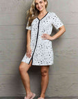 Rosy Brown MOON NITE Quilted Quivers Button Down Sleepwear Dress