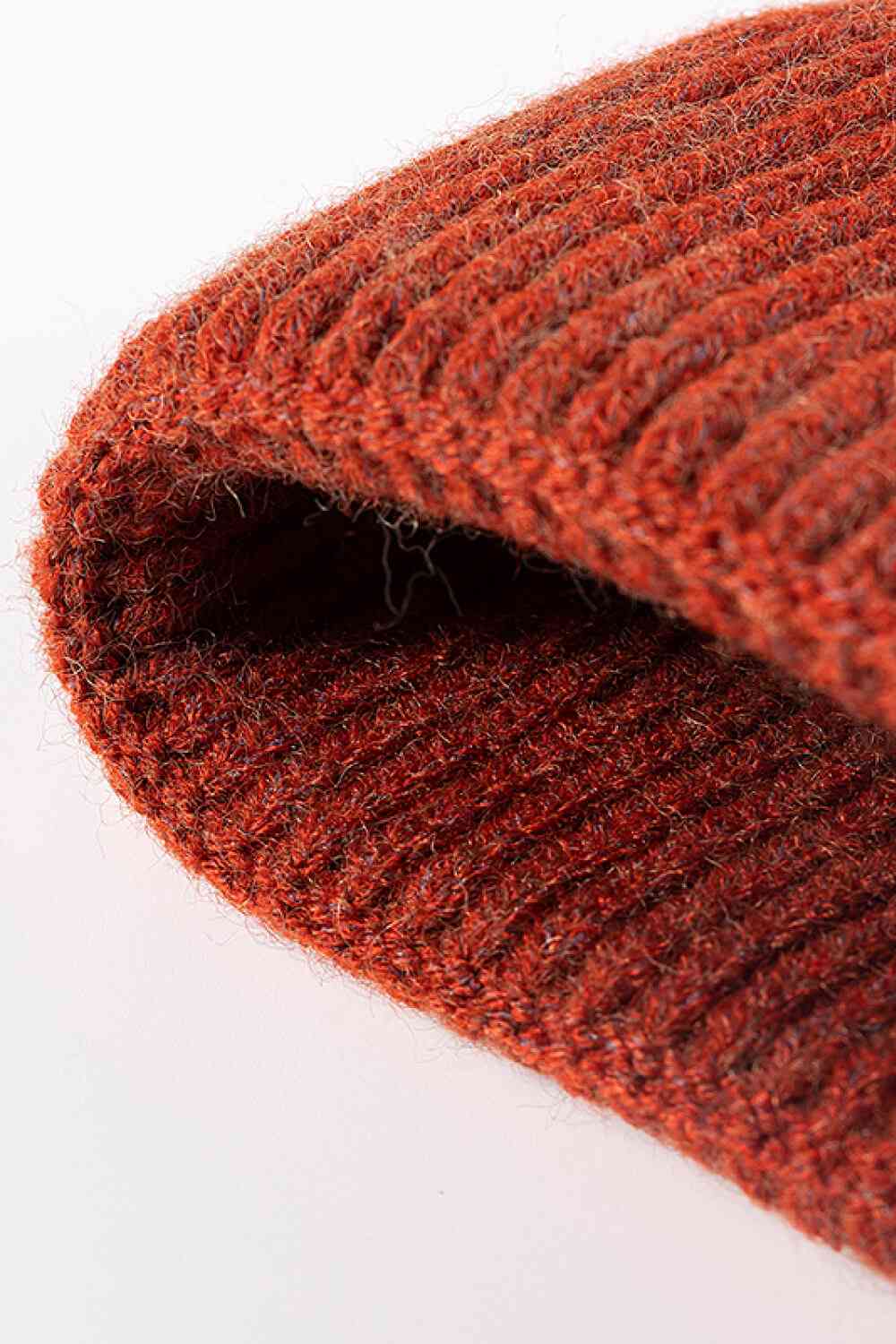 Brown NEWYORK Patch Rib-Knit Cuffed Beanie