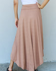 Dark Gray Ninexis First Choice High Waisted Flare Maxi Skirt in Camel