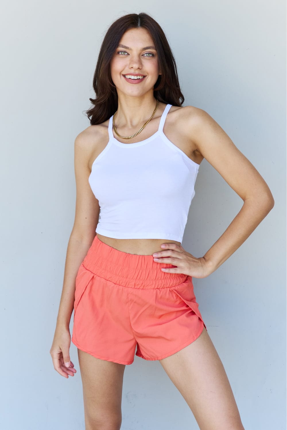 Gray Ninexis Everyday Staple Soft Modal Short Strap Ribbed Tank Top in  Off White