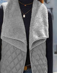 Slate Gray Open Front Collared Vest