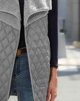 Slate Gray Open Front Collared Vest