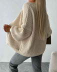 Gray Open Front Dropped Shoulder Cardigan