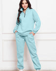 Lavender Half Zip Long Sleeve Sweatshirt and Pants Set