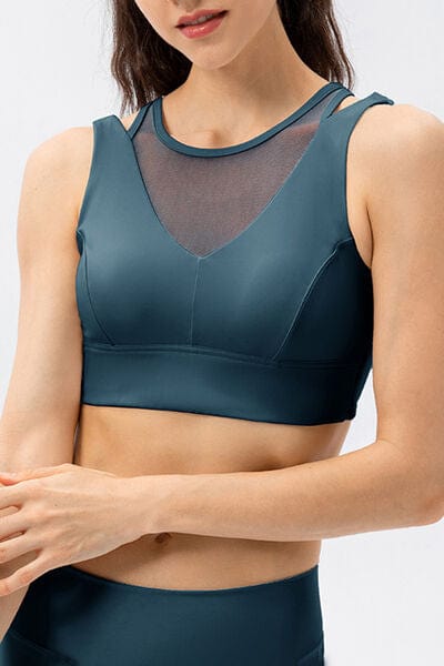 Dark Slate Gray Cutout Wide Strap Active Tank