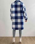 Gray Plaid Collared Neck Button Down Coat