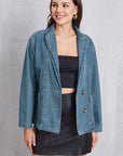 Gray Pocketed Button Up Denim Jacket