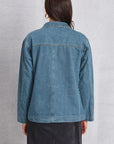 Gray Pocketed Button Up Denim Jacket