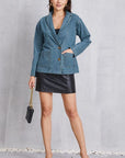 Gray Pocketed Button Up Denim Jacket