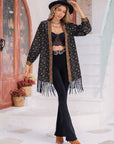 Thistle Printed Fringe Detail Cardigan