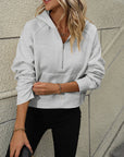 Rosy Brown Raglan Sleeve Zip-Up Hoodie with Pocket