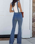 Light Gray Raw Hem Denim Overall