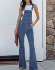 Gray Raw Hem Denim Overall