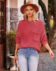 Sienna Round Neck Sweater with Pocket