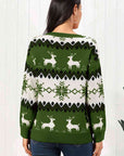 Beige Reindeer Round Neck Sweater