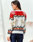 Light Gray Reindeer Round Neck Sweater