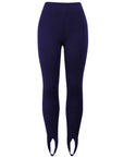 Midnight Blue Ribbed Mid Waist Leggings