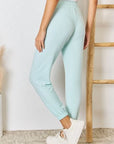 Light Gray RISEN Full Size Drawstring Ultra Soft Knit Jogger