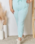 Gray RISEN Full Size Drawstring Ultra Soft Knit Jogger