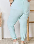 Light Gray RISEN Full Size Drawstring Ultra Soft Knit Jogger