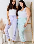 Light Gray RISEN Full Size Drawstring Ultra Soft Knit Jogger