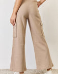 Light Gray RISEN High Waist Cargo Wide Leg Pants