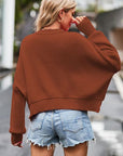 Sienna Round Neck Drop Shoulder Long Sleeve Sweater