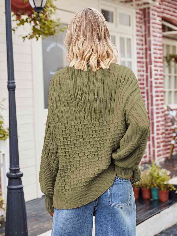 Rosy Brown Round Neck Dropped Shoulder Sweater