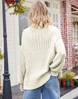 Light Gray Round Neck Dropped Shoulder Sweater