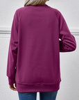 Brown Round Neck Long Sleeve Sweatshirt