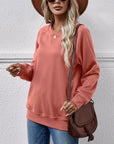 Gray Round Neck Long Sleeve Sweatshirt