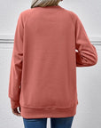 Maroon Round Neck Long Sleeve Sweatshirt