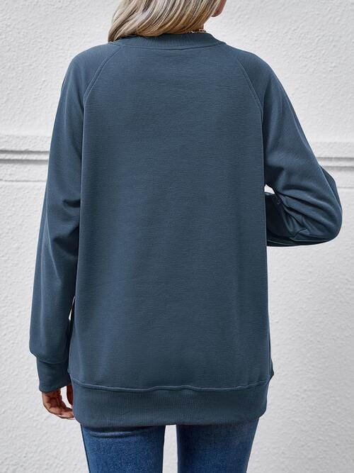 Light Gray Round Neck Long Sleeve Sweatshirt