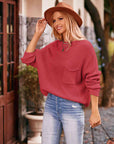 Sienna Round Neck Sweater with Pocket