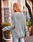 Dark Gray Round Neck Sweater with Pocket