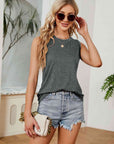 Rosy Brown Round Neck Tank Top