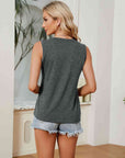 Gray Round Neck Tank Top