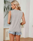 Gray Round Neck Tank Top