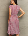 Rosy Brown Round Neck Tie Waist Dress