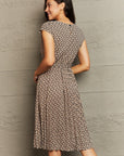 Rosy Brown Round Neck Tie Waist Dress