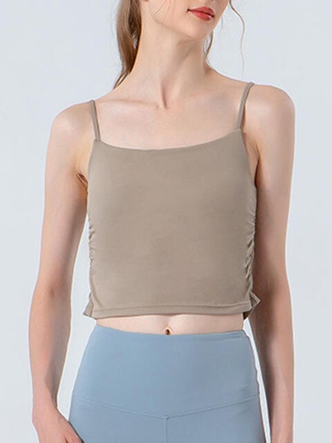 Gray Ruched Sports Cami