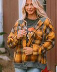 Sienna Plaid Hooded Button Front Jacket