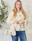 Light Gray SHOMICO Braided Strap Shoulder Bag