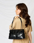 Black SHOMICO PU Leather Chain Handbag